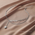 Fashion new special pearl heart ins stainless steel pendant trend necklace